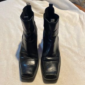 VINTAGE MIA chunk heel boots leather upper size 8.5.